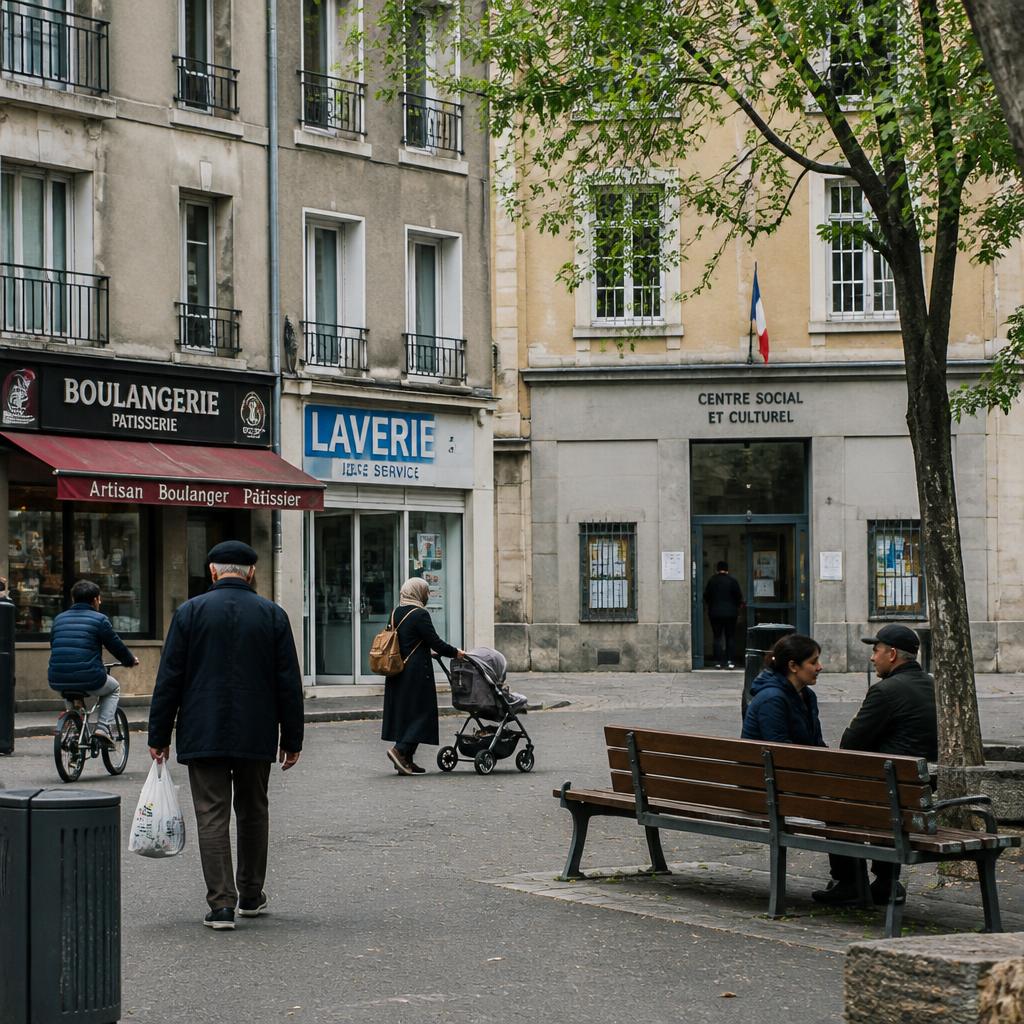Quartier photographié dans son usage quotidien